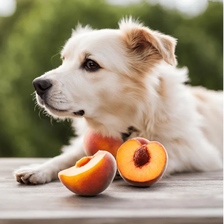 Peaches for Dogs: The Ultimate Dog Peach Guide! 1 A dog with peaches